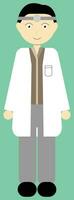 A doctor illustration vector, simple doctor drawing with a white lab coat, doctor character design, suitable for web design and front pages, good for cards and kids books characters and posters vector