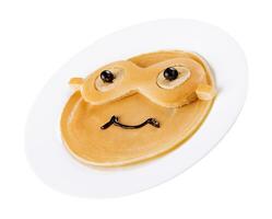 pancake minion face isolated on white background photo