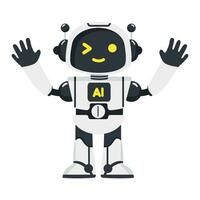 Cute  Ai robot with empty blank white board vector