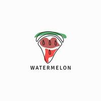 Minimalistic slice of watermelon logo. vector
