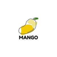 Minimalist logo in the shape of a mango fruit. vector