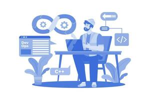 DevOps Engineer Illustration concept on a white background vector