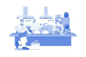 Line Cook Illustration concept on a white background vector