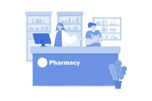 farmacia asistente ilustración concepto en un blanco antecedentes vector