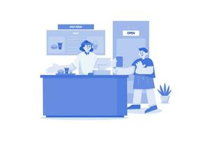 Fast Food Worker Illustration concept on a white background vector