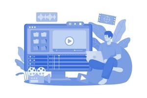 Computer Animator Illustration concept on a white background vector