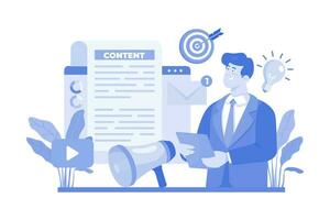 Content Marketing Manager Illustration concept on white background vector