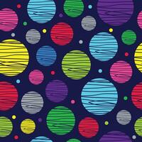 seamless pattern beautiful colorful circle line texture with dark blue background vector