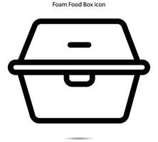 espuma comida caja icono, vector ilustración