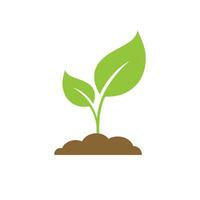 Seedling icon vector silhouette. Leaf nature icon vector