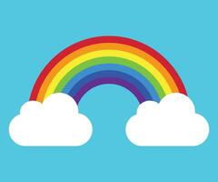 arco iris con nubes icono vector. nube con arco iris icono aislado en blanco antecedentes. vector ilustración