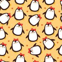 seamless pattern cartoon penguin. cute illustration design. animal pattern for gift wrap paper vector