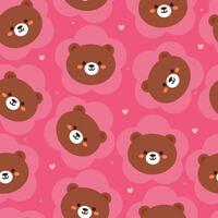 seamless pattern cartoon bear. cute animal wallpaper with flower illustration for gift wrap paper, winter wallpaper vector