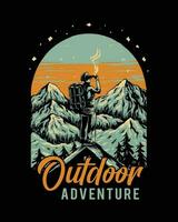 Hiking outdoor t-Shirt Design, Hiking tee vector Design