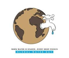 Conserve it and preserve Life. Save water and save future. vector