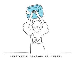 conservar eso y preservar vida. salvar agua y salvar futuro. vector