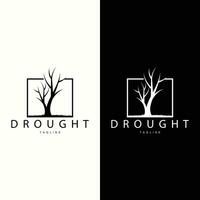 Drought Logo, Dry Tree Logo Design with Simple, Minimalist and Modern Vector Line Style