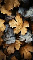 Foliage leaf winter season background AI generated photo