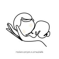 mothers day line art vector