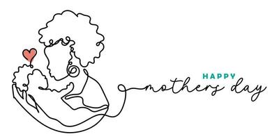 mothers day line art vector