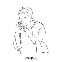 line art vector of asthma awareness.