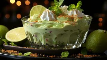 Avocado fruit pudding dessert sweet food snack AI generated photo