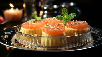 Grapefruit pudding dessert sweet food snack AI generated photo