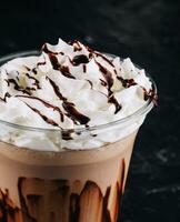 Cold Frappe Coffee with whipped cream photo