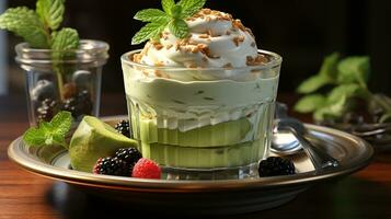 Avocado fruit pudding dessert sweet food snack AI generated photo