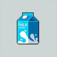 Pixel art illustration UHT Milk. Pixelated Boxed milk. UHT boxed Milk pixelated for the pixel art game and icon for website and video game. old school retro. vector