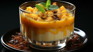 Orange pudding dessert sweet food snack AI generated photo