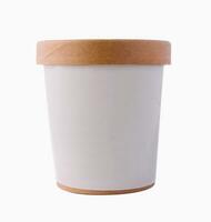 Ice Cream in paper cup on White Background photo