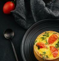 Cheddar cheese and spring onion omelette tarts photo