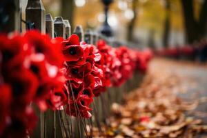 armisticio día y remembranza. generativo ai foto