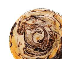 cake with cinnamon and chocolate on top view photo