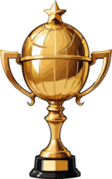 AI generated Gold Trophy Cartoon Clip Art png