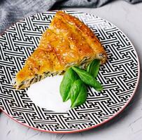 Pie with spinach and ricotta cheese photo