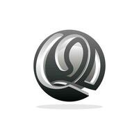 initial Q Globe Circle design vector, Usable for Business and Technology Logos. Flat Vector Logo Design Template Element