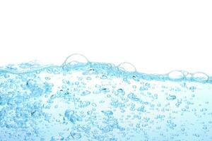 water surface and underwater bubbles white background. photo