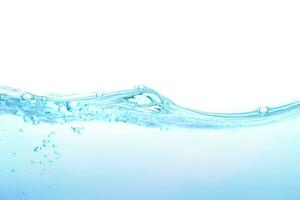 The surface of the water. White background. Close-up view. photo