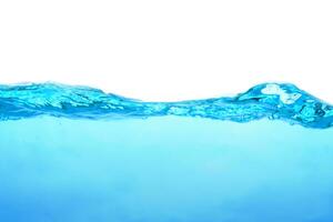 The surface of the water. White background. Close-up view. photo