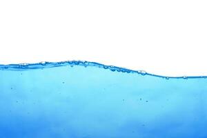 The surface of the water. White background. Movement. Close-up view. photo