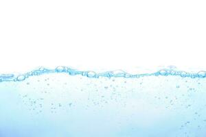 The surface of the water. White background. Close-up view. photo