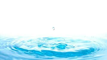 Waves of water are caused by falling droplets. 3d illustration. close-up view. photo