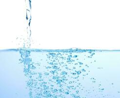 water surface and underwater bubbles white background. Close-up view. photo