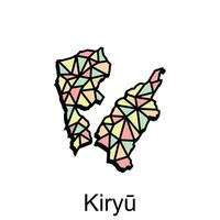 Map City of Kiryu design, High detailed vector map - Japan Vector Design Template, suitable for your company