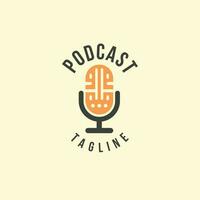 podcast tagline vector illustration