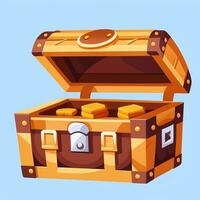 AI generated Treasure Box Game Icon Clip Art Sticker Decoration Simple Background photo