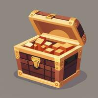 AI generated Treasure Box Game Icon Clip Art Sticker Decoration Simple Background photo