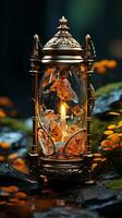 AI generated Luxury oriental lantern light aesthetic decoration photo